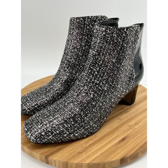DONALD J PLINER Women Booties Black Grey 9 M Jaxx Ankle Boots Sparkle Shimmer - Picture 5 of 14